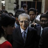Former Guatemalan dictator Efrain Rios Montt (C) leaves the last session of his genocide trial at the Supreme Court of Justice in Guatemala Former Guatemalan dictator Efrain Rios Montt (C) leaves the last session of his genocide trial at the Supreme Court of Justice in Guatemala