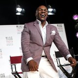 Former heavyweight champion Mike Tyson laughs as he talks about the Broadway debut of his one-man show "Mike Tyson: Undisputed Truth" during Former heavyweight champion Mike Tyson laughs as he talks about the Broadway debut of his one-man show "Mike Tyson: Undisputed Truth" during