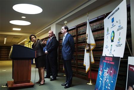Loretta Lynch, United States Attorney for the Eastern District of New York, speaks at a news conference in New York, May 9, 2013.
Credit: Reuters/Lucas Jackson Loretta Lynch, United States Attorney for the Eastern District of New York, speaks at a news conference in New York, May 9, 2013.
Credit: Reuters/Lucas Jackson