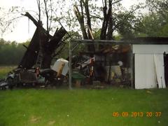shed destroyed by Thursday night storm near Riley. photo supplied by Riley Fire Dept. shed destroyed by Thursday night storm near Riley. photo supplied by Riley Fire Dept.