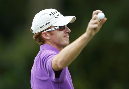 Roberto Castro reacts after sinking a putt on the ninth hole during the first round of The Players Championship PGA golf tournament at TPC S Roberto Castro reacts after sinking a putt on the ninth hole during the first round of The Players Championship PGA golf tournament at TPC S