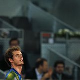 Andy Murray of Britain reacts during his men's singles quarterfinal match against Tomas Berdych of the Czech Republic at the Madrid Open ten Andy Murray of Britain reacts during his men's singles quarterfinal match against Tomas Berdych of the Czech Republic at the Madrid Open ten