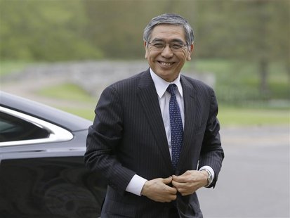 Bank of Japan Governor Haruhiko Kuroda arrives at the G7 Finance Ministers meeting in Aylesbury, southern England May 10, 2013. REUTERS/Alas Bank of Japan Governor Haruhiko Kuroda arrives at the G7 Finance Ministers meeting in Aylesbury, southern England May 10, 2013. REUTERS/Alas