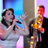 Dutch singer Caro Emerald performs after being awarded in category "Best International Music Artist" during the 47th Golden Camera award cer Dutch singer Caro Emerald performs after being awarded in category "Best International Music Artist" during the 47th Golden Camera award cer