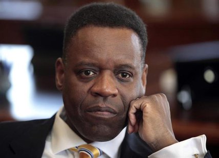 Lawyer Kevyn Orr talks with Reuters before a news conference where Michigan Governor Rick Snyder (not pictured) announced him as his choice Lawyer Kevyn Orr talks with Reuters before a news conference where Michigan Governor Rick Snyder (not pictured) announced him as his choice