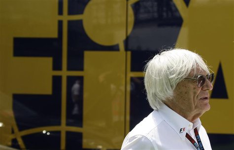 Formula One supremo Bernie Ecclestone looks on at a paddock before the qualifying session at the Spanish F1 Grand Prix at the Circuit de Cat Formula One supremo Bernie Ecclestone looks on at a paddock before the qualifying session at the Spanish F1 Grand Prix at the Circuit de Cat