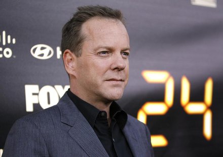 Cast member Kiefer Sutherland poses at the party for the television series finale of "24" in Los Angeles April 30, 2010. REUTERS/Mario Anzuo Cast member Kiefer Sutherland poses at the party for the television series finale of "24" in Los Angeles April 30, 2010. REUTERS/Mario Anzuo