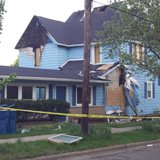 The home divided into apartments suffered excessive damage in the fire. 