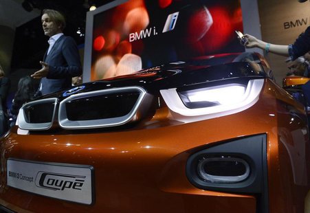 The BMW i3 concept car is displayed during a news conference at the 2012 Los Angeles Auto Show in Los Angeles, California November 28, 2012. The BMW i3 concept car is displayed during a news conference at the 2012 Los Angeles Auto Show in Los Angeles, California November 28, 2012.