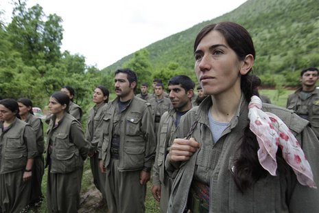 Kurdistan Workers Party (PKK) fighters stand at formation in northern Iraq May 14, 2013. REUTERS/Azad Lashkari Kurdistan Workers Party (PKK) fighters stand at formation in northern Iraq May 14, 2013. REUTERS/Azad Lashkari