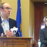 WISPIRG’s Bruce Speight, Wisconsin Catholic Conference’s Barbara Sella (PHOTO: Wisconsin Radio Network)