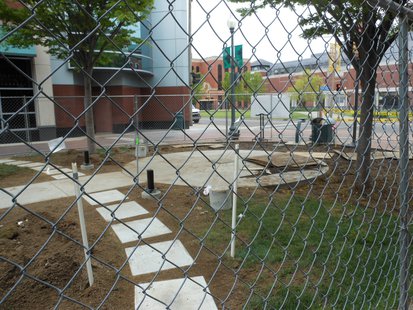 Construction of the Eric Zapata Community Memorial has begun on the Kalamazoo Mall. Construction of the Eric Zapata Community Memorial has begun on the Kalamazoo Mall.