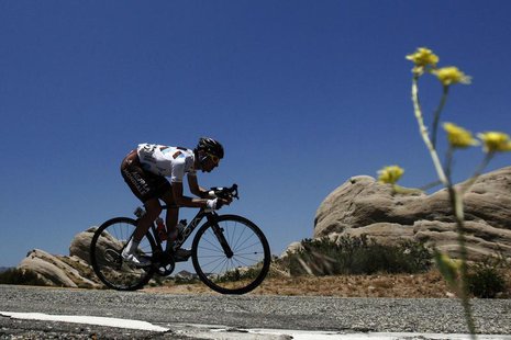Team AG2R La Mondiale rider Sylvain Georges of France descends after breaking away from the peloton during the sixth stage of the Tour of Ca Team AG2R La Mondiale rider Sylvain Georges of France descends after breaking away from the peloton during the sixth stage of the Tour of Ca