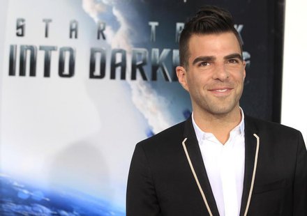 Actor Zachary Quinto, cast member of the new film "Star Trek Into Darkness", poses as he arrives at the film's premiere in Hollywood May 14, Actor Zachary Quinto, cast member of the new film "Star Trek Into Darkness", poses as he arrives at the film's premiere in Hollywood May 14,