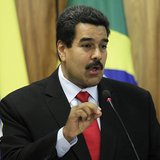 Venezuela's President Nicolas Maduro delivers a statement to the media with Brazil's President Dilma Rousseff at the Planalto Palace in Bras Venezuela's President Nicolas Maduro delivers a statement to the media with Brazil's President Dilma Rousseff at the Planalto Palace in Bras