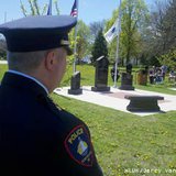 Fond du Lac police hold a memorial ceremony for fallen officers May 15, 2013, at the Hamilton Park Public Safety Memorial Site. (courtesy of FOX 11).