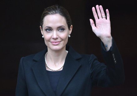 U.S. actress and humanitarian campaigner Angelina Jolie leaves a G8 Foreign Ministers Meeting in London in this April 11, 2013 file photo. R U.S. actress and humanitarian campaigner Angelina Jolie leaves a G8 Foreign Ministers Meeting in London in this April 11, 2013 file photo. R