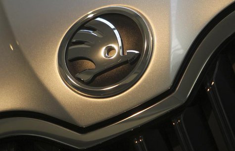 Skoda's logo is seen on a car after a presentation of the company's annual results in Mlada Boleslav March 20, 2013. REUTERS/David W Cerny Skoda's logo is seen on a car after a presentation of the company's annual results in Mlada Boleslav March 20, 2013. REUTERS/David W Cerny
