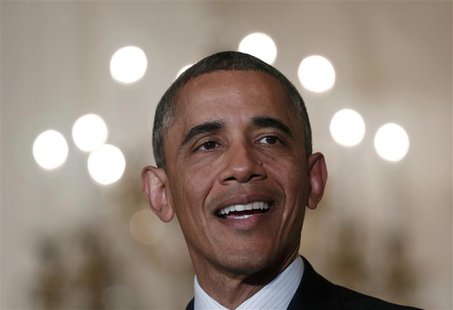 U.S. President Barack Obama delivers a statement from the East Room of the White House in Washington, May 15, 2013. REUTERS/Kevin Lamarque U.S. President Barack Obama delivers a statement from the East Room of the White House in Washington, May 15, 2013. REUTERS/Kevin Lamarque
