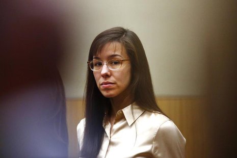Jodi Arias looks at the family of Travis Alexander as the jury arrives during the sentencing phase of her trial at Maricopa County Superior Jodi Arias looks at the family of Travis Alexander as the jury arrives during the sentencing phase of her trial at Maricopa County Superior