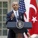 U.S. President Barack Obama addresses a joint news conference with Turkish Prime Minister Recep Tayyip Erdogan in the White House Rose Garde U.S. President Barack Obama addresses a joint news conference with Turkish Prime Minister Recep Tayyip Erdogan in the White House Rose Garde