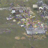 An aerial image from KXAS-NBC5 Dallas-Ft Worth video footage shows tornado damage left behind in Hood County, Texas, May 16, 2013. REUTERS/C