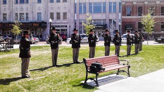 Marathon County sheriff's honor guard at the 400 Block in Wausau