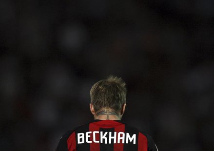 AC Milan's David Beckham of Britain is seen during their exhibition match against Hungary's All Star league team in Budapest in this April 2 AC Milan's David Beckham of Britain is seen during their exhibition match against Hungary's All Star league team in Budapest in this April 2