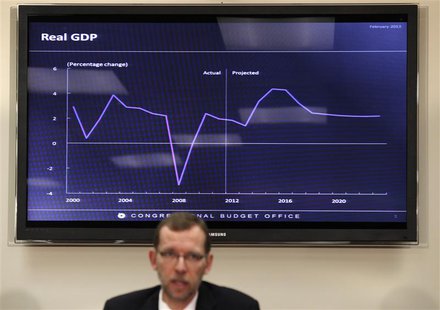 Congressional Budget Office (CBO) Director Douglas Elmendorf speaks at a news conference to release the CBO's annual "Budget and Economic Ou Congressional Budget Office (CBO) Director Douglas Elmendorf speaks at a news conference to release the CBO's annual "Budget and Economic Ou