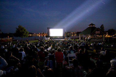 Fans gather to watch a movie at the 2012 Waterfront Film Festival. Fans gather to watch a movie at the 2012 Waterfront Film Festival.