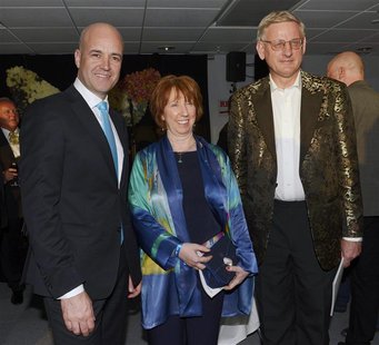 Swedish Prime Minister Fredrik Reinfeldt, the European Union's High Representative for Foreign Affairs and Security Policy Catherine Ashton Swedish Prime Minister Fredrik Reinfeldt, the European Union's High Representative for Foreign Affairs and Security Policy Catherine Ashton