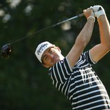 Keegan Bradley watches his tee shot on the 11th hole during the first round of The Players Championship PGA golf tournament at TPC Sawgrass 