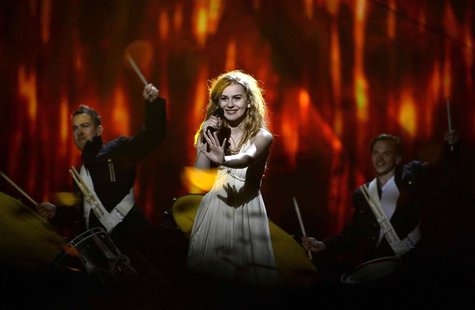 Danish singer Emmelie de Forest performs the song "Only teardrops" during the dress rehearsal for the final of the 2013 Eurovision Song Cont Danish singer Emmelie de Forest performs the song "Only teardrops" during the dress rehearsal for the final of the 2013 Eurovision Song Cont