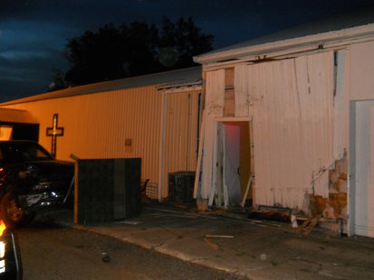 Damage to the church shown in this Police photo obtained by WKZO. Damage to the church shown in this Police photo obtained by WKZO.