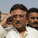 Pakistan's former President and head of the All Pakistan Muslim League (APML) political party Pervez Musharraf salutes as he arrives to unve Pakistan's former President and head of the All Pakistan Muslim League (APML) political party Pervez Musharraf salutes as he arrives to unve