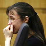 Jodi Arias cries as she listens to Steven Alexander, brother of murder victim Travis Alexander, makes his victim impact statement to the jur Jodi Arias cries as she listens to Steven Alexander, brother of murder victim Travis Alexander, makes his victim impact statement to the jur