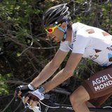Team AG2R La Mondiale rider Sylvain Georges of France ascends on the last climb of the sixth stage of the Tour of California near Crestline, Team AG2R La Mondiale rider Sylvain Georges of France ascends on the last climb of the sixth stage of the Tour of California near Crestline,
