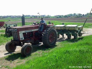 Ervin Van Camp heads out to the field in the Outagamie County town of Center, May 21, 2013. (courtesy of FOX 11). Ervin Van Camp heads out to the field in the Outagamie County town of Center, May 21, 2013. (courtesy of FOX 11).