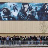 Fans wait to see actors from the Harry Potter films at the opening of the Warner Brothers Studio Tour- The Making of Harry Potter near Watfo Fans wait to see actors from the Harry Potter films at the opening of the Warner Brothers Studio Tour- The Making of Harry Potter near Watfo
