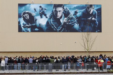 Fans wait to see actors from the Harry Potter films at the opening of the Warner Brothers Studio Tour- The Making of Harry Potter near Watfo Fans wait to see actors from the Harry Potter films at the opening of the Warner Brothers Studio Tour- The Making of Harry Potter near Watfo