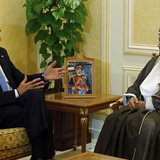 U.S. Secretary of State John Kerry (L) meets with Oman's Minister of Defense Sayyid Badr bin Saud al Busaidi in Muscat, Oman May 22, 2013. R U.S. Secretary of State John Kerry (L) meets with Oman's Minister of Defense Sayyid Badr bin Saud al Busaidi in Muscat, Oman May 22, 2013. R