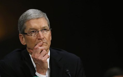 Apple CEO Tim Cook is pictured during a Senate homeland security and governmental affairs investigations subcommittee hearing on offshore pr Apple CEO Tim Cook is pictured during a Senate homeland security and governmental affairs investigations subcommittee hearing on offshore pr