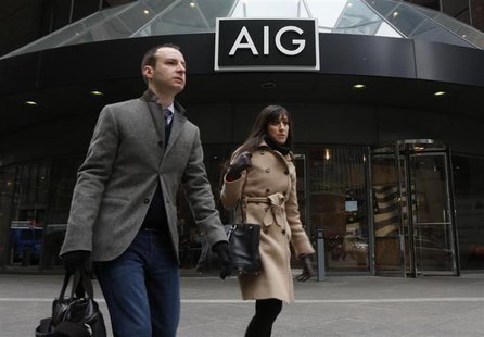 The AIG headquarters offices are seen in New York's financial district, January 9, 2013. REUTERS/Brendan McDermid The AIG headquarters offices are seen in New York's financial district, January 9, 2013. REUTERS/Brendan McDermid