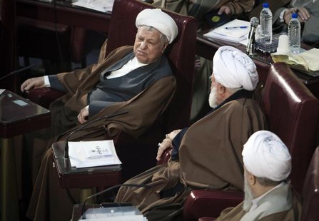 Iran's former President Akbar Hashemi Rafsanjani (L) attends Iran's Assembly of Experts' biannual meeting in Tehran March 6, 2012. REUTERS/R Iran's former President Akbar Hashemi Rafsanjani (L) attends Iran's Assembly of Experts' biannual meeting in Tehran March 6, 2012. REUTERS/R