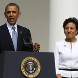 U.S. President Barack Obama announces Penny Pritzker (R) as his new nominee for the U.S. Secretary of Commerce while in the Rose Garden at t U.S. President Barack Obama announces Penny Pritzker (R) as his new nominee for the U.S. Secretary of Commerce while in the Rose Garden at t