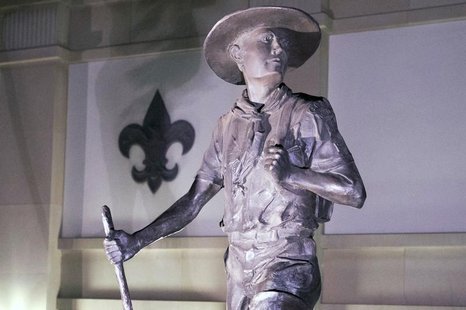 A statue titled "Trail to Manhood" stands outside the National Scouting Museum in Irving, Texas in this picture taken May 22, 2013. REUTERS/ A statue titled "Trail to Manhood" stands outside the National Scouting Museum in Irving, Texas in this picture taken May 22, 2013. REUTERS/