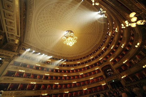 An overview of La Scala opera house is seen in this undated photo released by La Scala press office in Milan on April 20,2012. REUTERS/Bresc An overview of La Scala opera house is seen in this undated photo released by La Scala press office in Milan on April 20,2012. REUTERS/Bresc