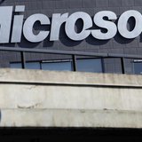 The Microsoft logo is seen on the wall of the company's branch in Prague March 17, 2013. REUTERS/David W Cerny