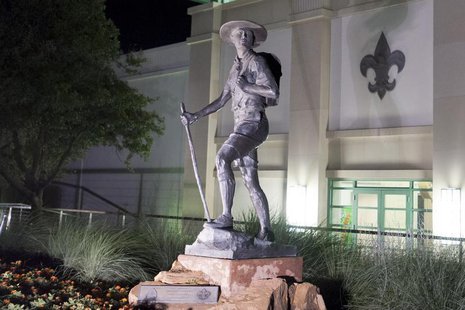 A statue titled "Trail to Manhood" stands outside the National Scouting Museum in Irving, Texas in this picture taken May 22, 2013. REUTERS/ A statue titled "Trail to Manhood" stands outside the National Scouting Museum in Irving, Texas in this picture taken May 22, 2013. REUTERS/