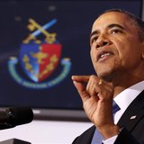 U.S. President Barack Obama makes a point about his administration's counter-terrorism policy at the National Defense University at Fort McN